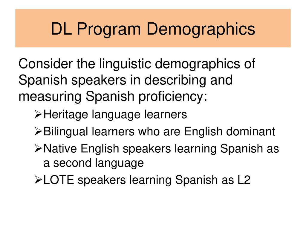 Learning characteristics native speakers
